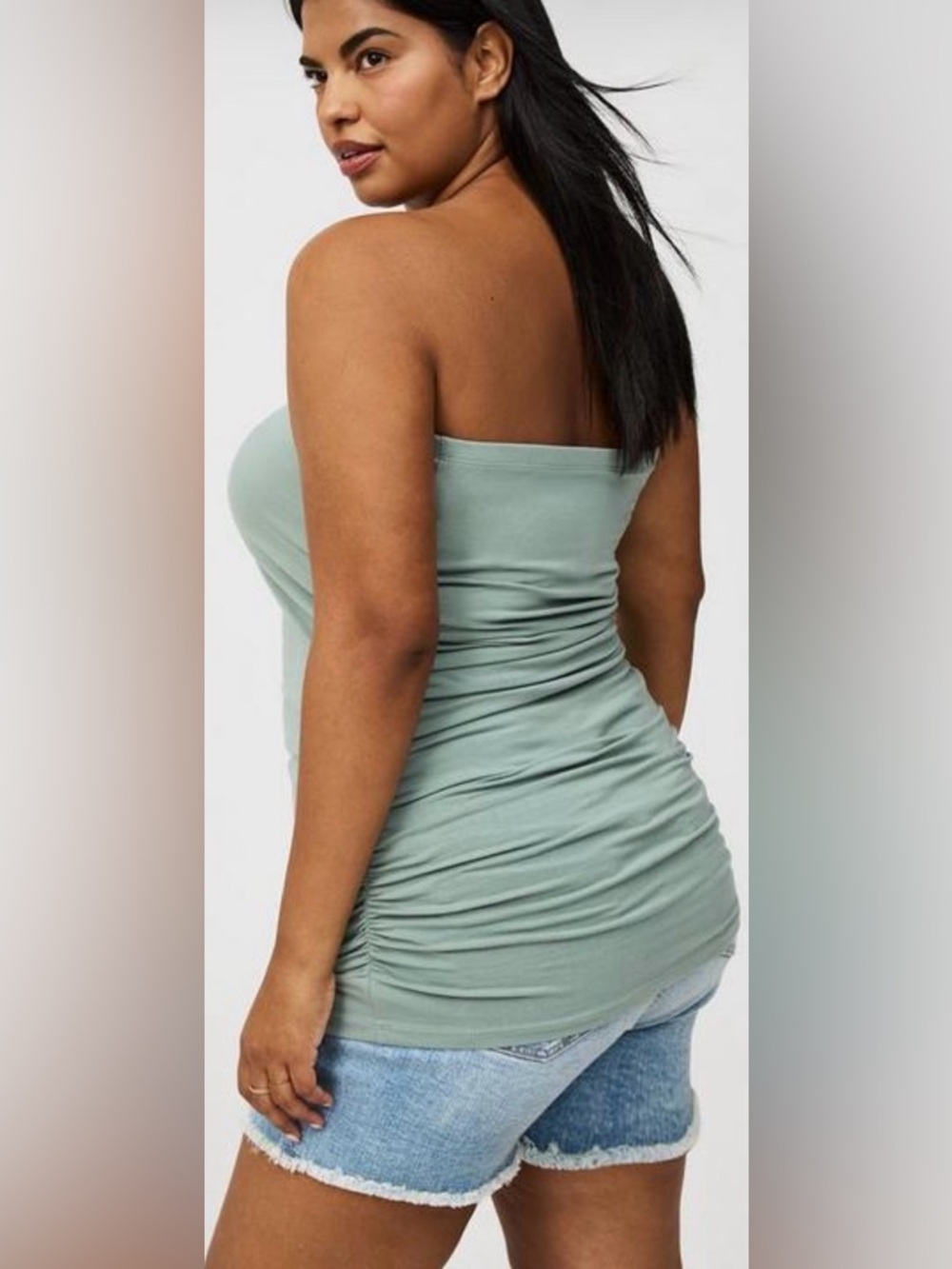 Torrid Size 4(4X)(26) Foxy Ruched “Chinois Green” Tube Top New In Package